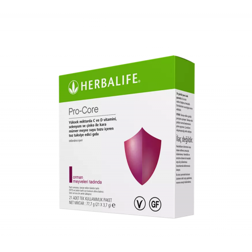 herbalife pro-core bağışıklık takviyesi 30'lu paket, vegan, glutensiz